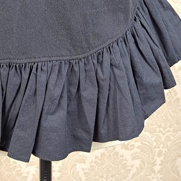 Maeve by Anthropologie Size S Black Short Sleeve Tshirt Asymmetric Ruffle Hem - Picture 5 of 11